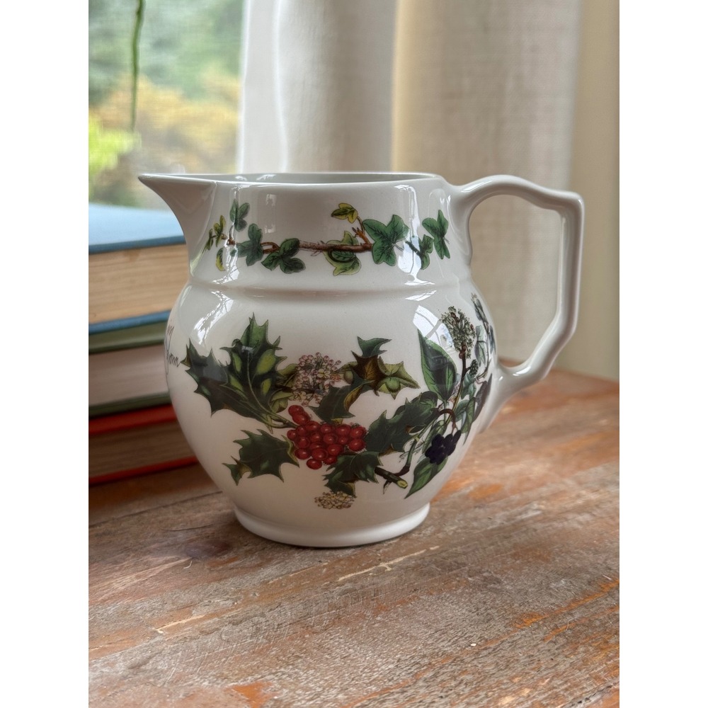 Portmeirion The Holly and The Ivy Pitcher Christmas Ceramic Creamer Vintage 2003